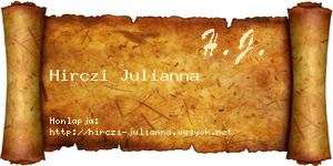 Hirczi Julianna névjegykártya
